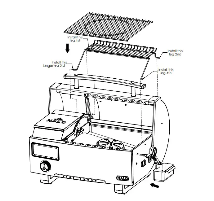 HALO HS-1005-ANA Prime300 Countertop Pellet Grill - warming rack