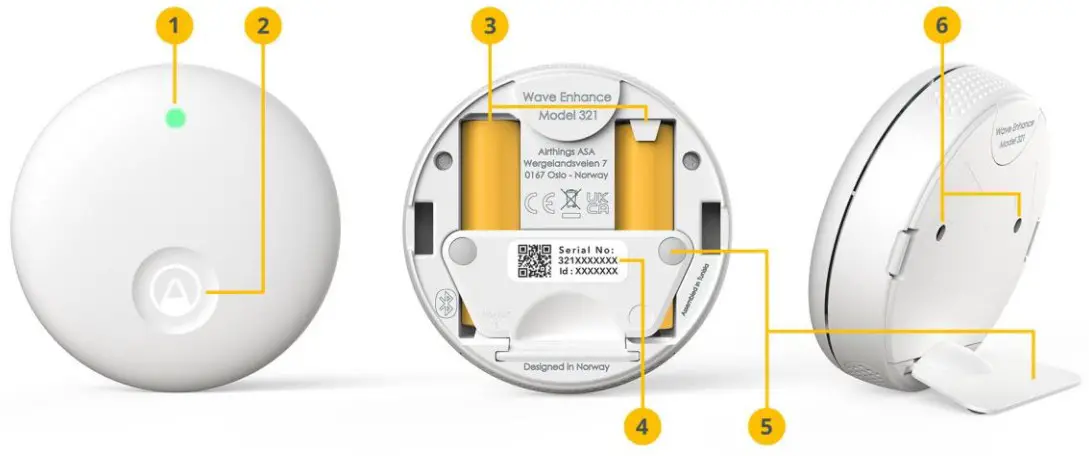 AIRTHINGS Wave Enhance Smart Indoor Air Quality Monitor 
