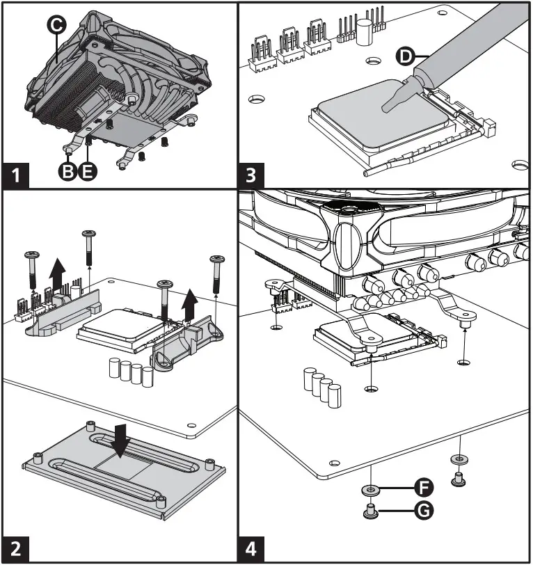 akasa AK CC4023HP01 Premium Low Profile CUP Cooler - AMD