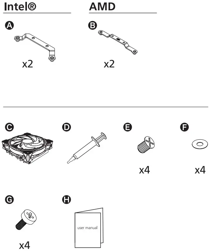 akasa AK CC4023HP01 Premium Low Profile CUP Cooler - Contents