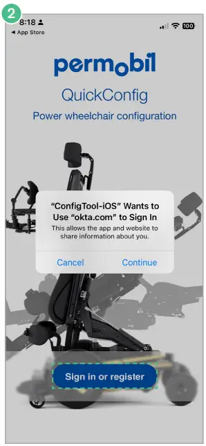 permobil QuickConfig Power Wheelchair Configuration - app
