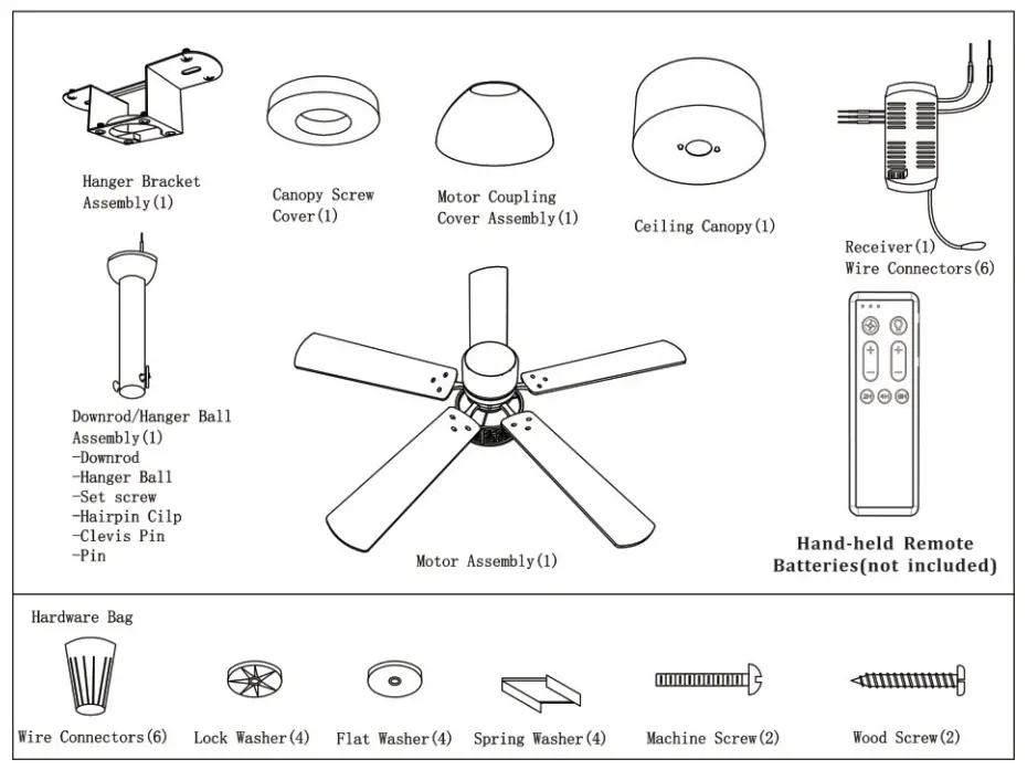 Breezary 27013 52 Inch Ceiling Fan - Hanger