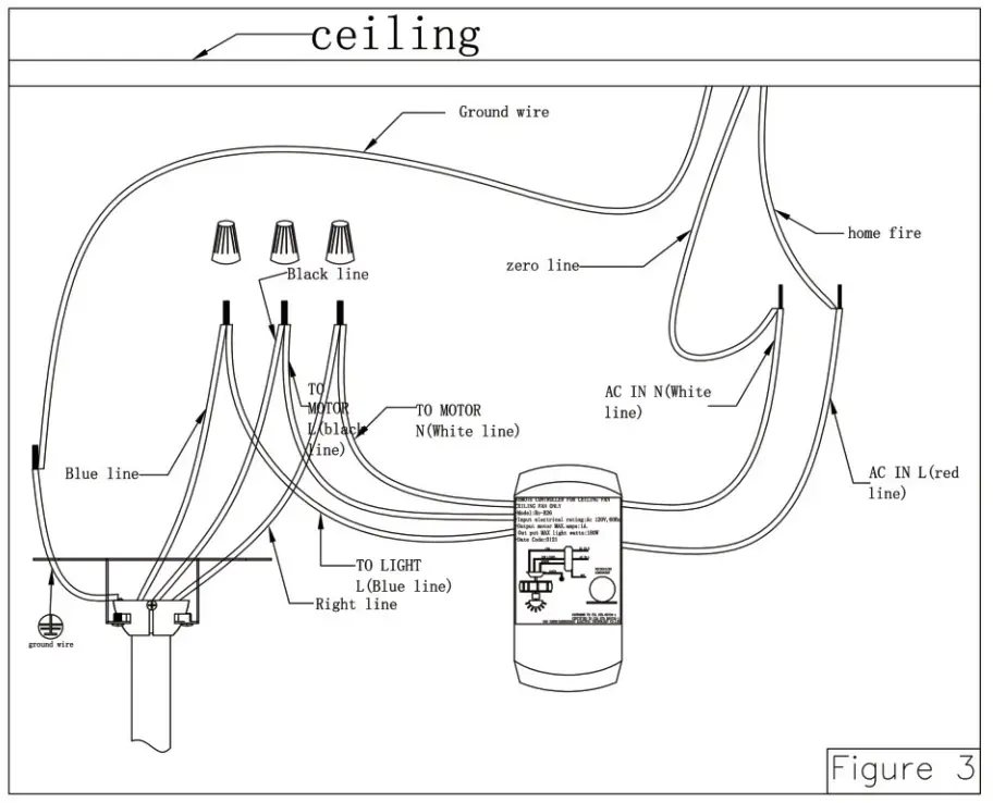 Breezary 27013 52 Inch Ceiling Fan -WIRING