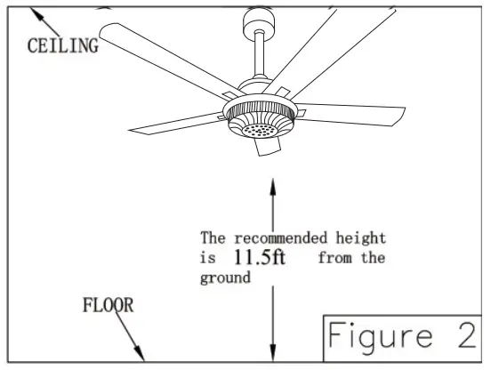 Breezary 27013 52 Inch Ceiling Fan -outlet box