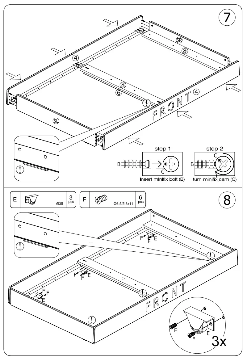 Oeuf 2PTR03-EU Perch Trundle Bed with Vertical Ladder - parts 10