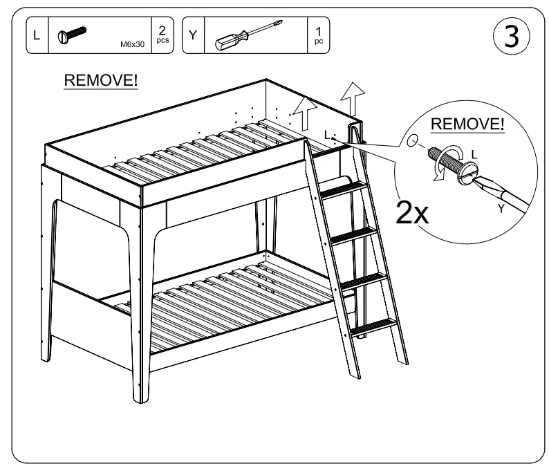 Oeuf 2PTR03-EU Perch Trundle Bed with Vertical Ladder - parts 6