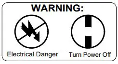 CRYSTORAMA ROY-803-GA Royston Three Light Pendant Instruction Manual - Warning icon
