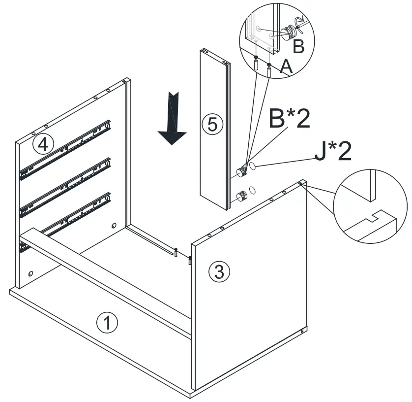 THE HOME DEPOT SCBSD0550 Datang 30 Inch Tall 3 Drawer White Bachelor's Chest with Metal Legs - Connect part