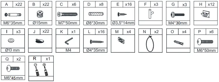 THE HOME DEPOT SCBSD0550 Datang 30 Inch Tall 3 Drawer White Bachelor's Chest with Metal Legs - HARDWARE