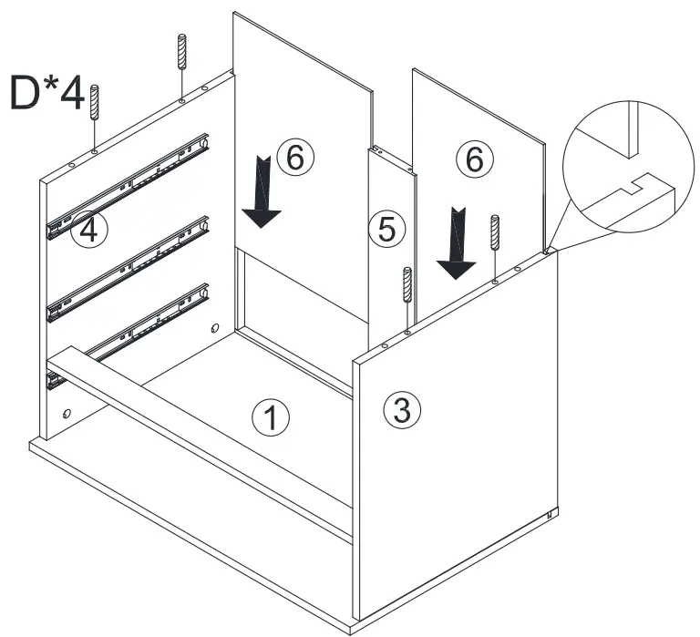 THE HOME DEPOT SCBSD0550 Datang 30 Inch Tall 3 Drawer White Bachelor's Chest with Metal Legs - INSTALL part