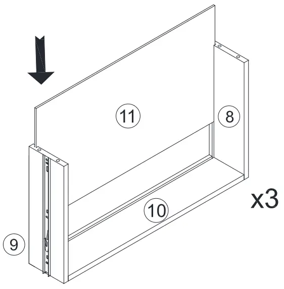 THE HOME DEPOT SCBSD0550 Datang 30 Inch Tall 3 Drawer White Bachelor's Chest with Metal Legs - slide down