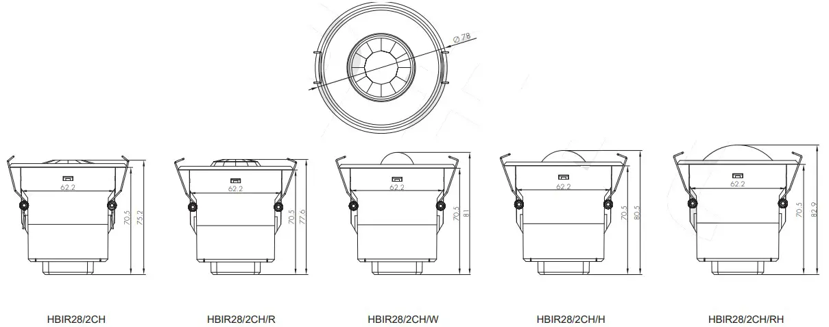 HYTRONIK HBIR28 2CH Bluetooth PIR Standalone Motion Sensor - Dimensions 2