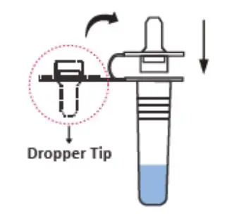 Advin COVID-19 Antigen Test Home - Firmly press the dropper tip on the extraction buffer tube