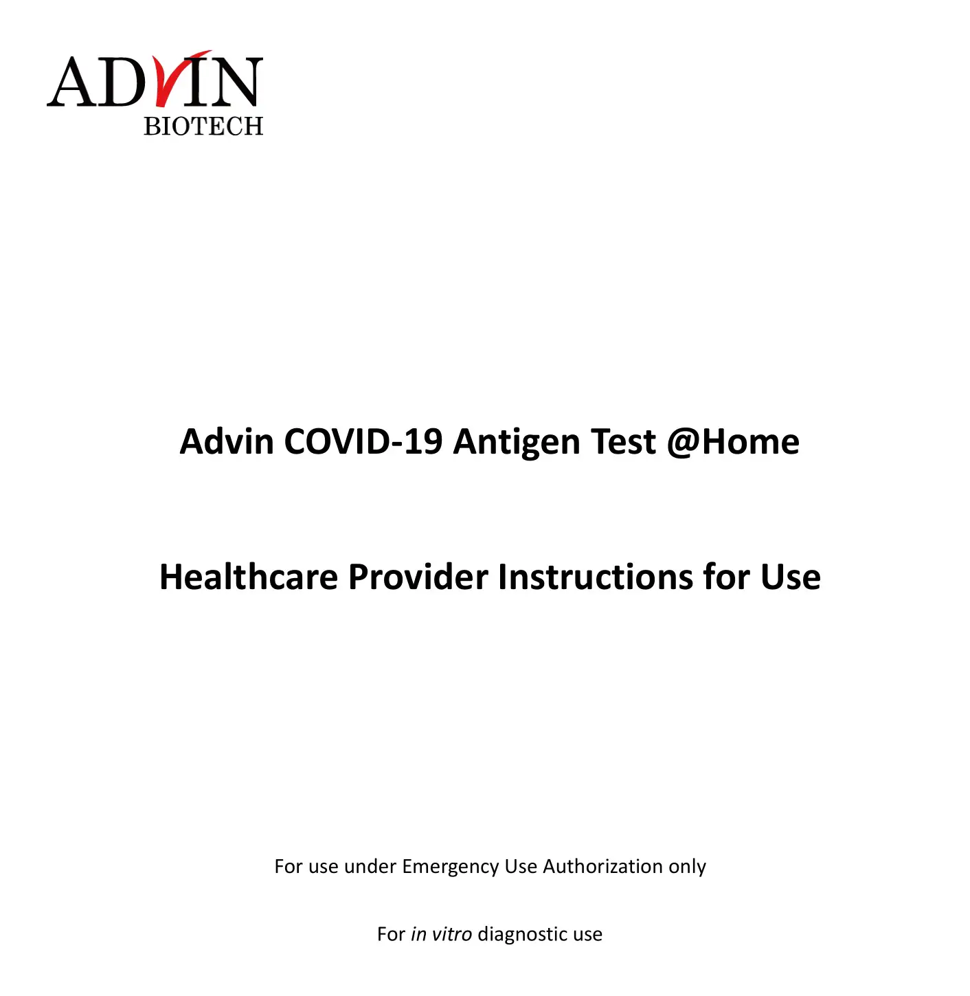 Advin COVID-19 Antigen Test Home Instructions