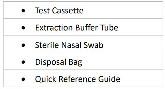 Advin COVID-19 Antigen Test Home - Materials provided