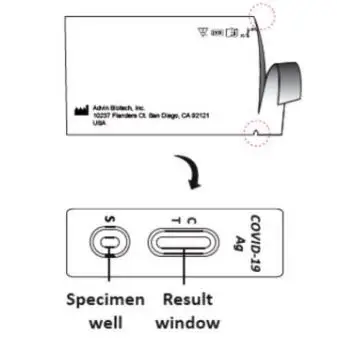 Advin COVID-19 Antigen Test Home -Remove the cassette from its packaging and place