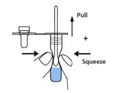 Advin COVID-19 Antigen Test Home - While squeezing the sides of the vial firmly