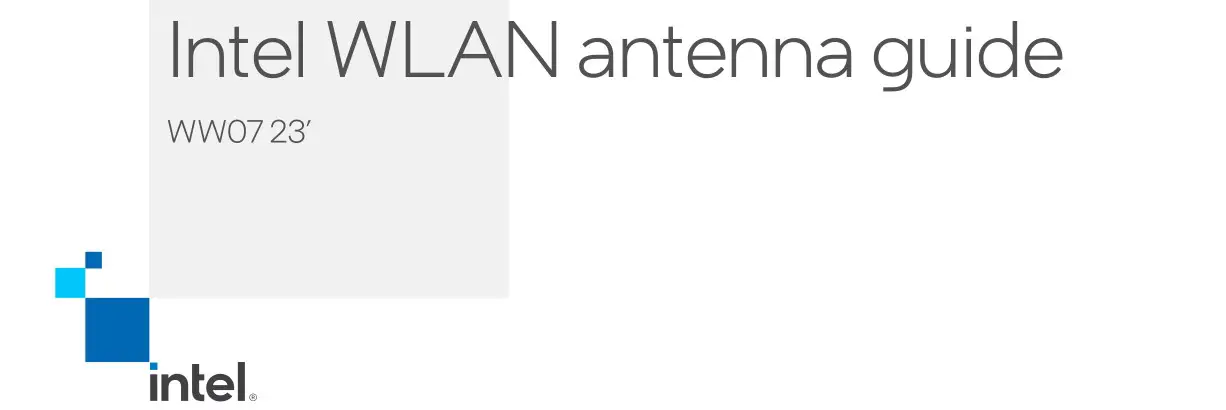 intel WW07 Wlan Antenna User Guide