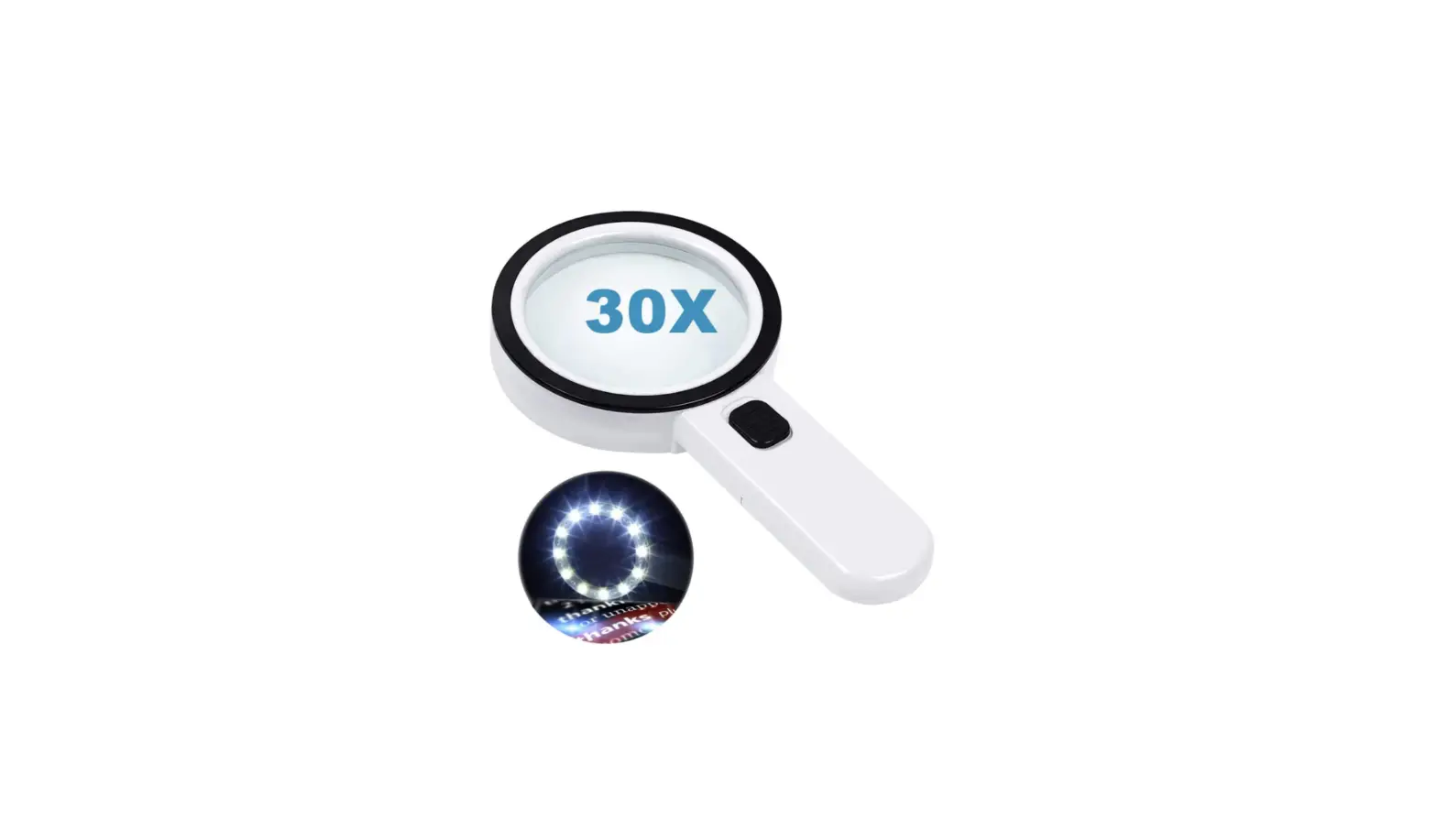 Nazano 30x Magnifying Glass With 12 Led Lights User Manual
