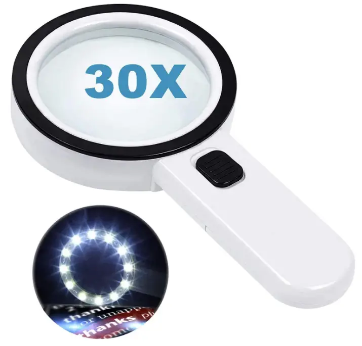 Nazano-30X-Magnifying-Glass-with-12-LED-Lights-PRODUCT