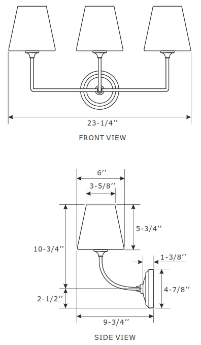 CRYSTORAMA 2443-OP-VG Three Light Bathroom Vanity - Figure1