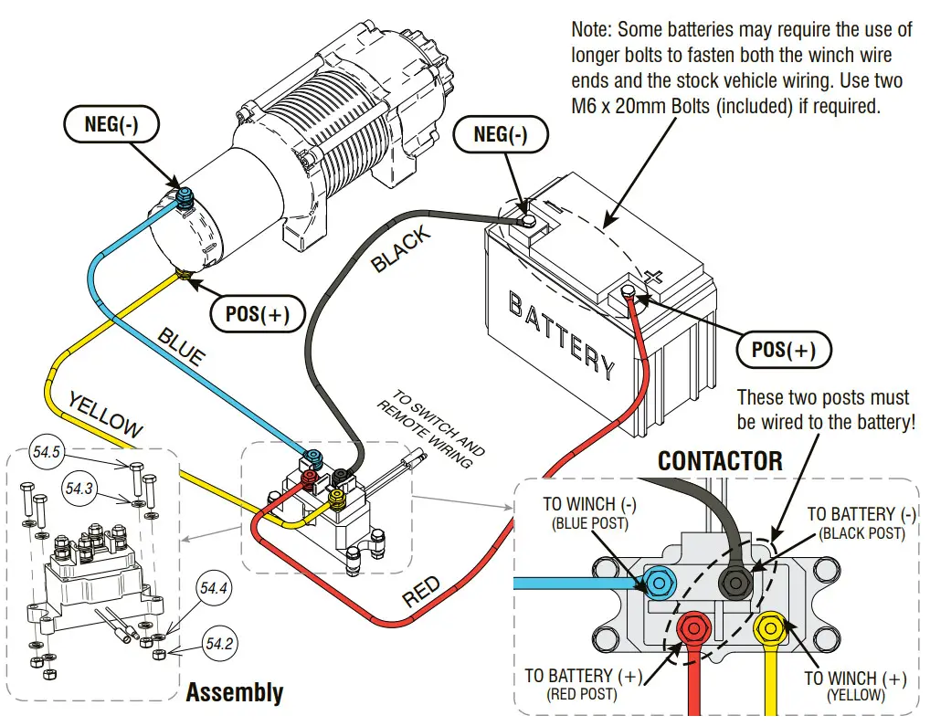KFi SE45 R2 Stealth Series Synthetic Cable Atv Utv Winch - Wiring Diagram