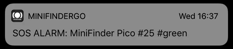 MiniFinder Pico Personal GPS Tracker - Alarm Notification 1