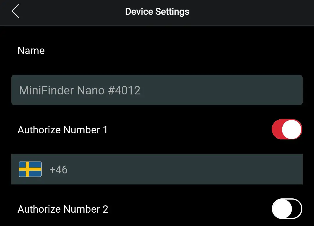 MiniFinder Pico Personal GPS Tracker - Authorize Telephone Numbers 2
