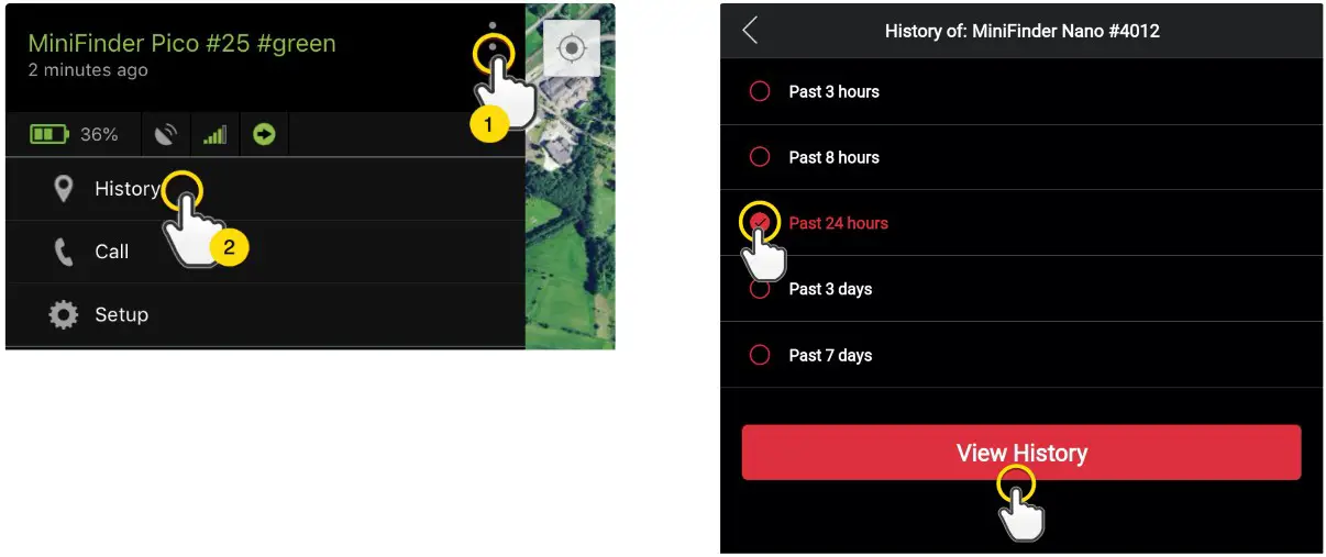 MiniFinder Pico Personal GPS Tracker - History 1