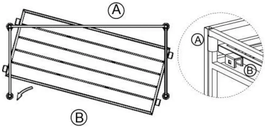 Seville Classics SHE15881B 3 Tier Resin Slat Utility Shoe Rack - Assembly 2