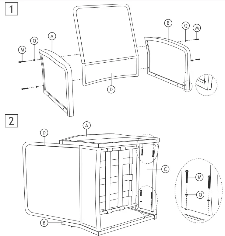 MF Studio Rattan Swivel 3 Pcs Set - fig 5