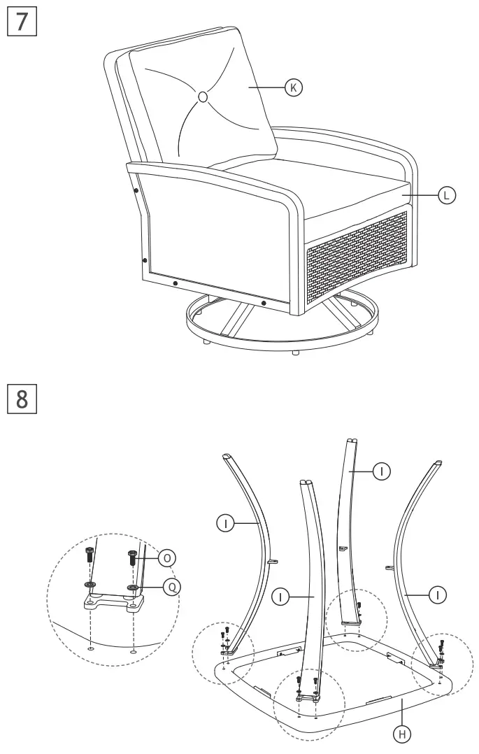 MF Studio Rattan Swivel 3 Pcs Set - fig 9