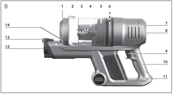 MAXXMEE 05799 Cordless Cyclone Vacuum Cleaner FIG 2
