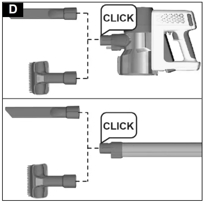 fitting of the dust container
