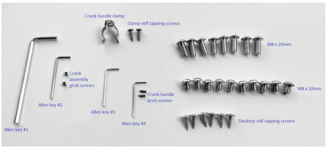 A note about screws/bolts