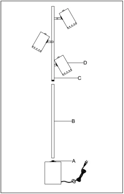 HANOVER INGRID 1FLR Ingrid 3 Light Floor Lamp - Description