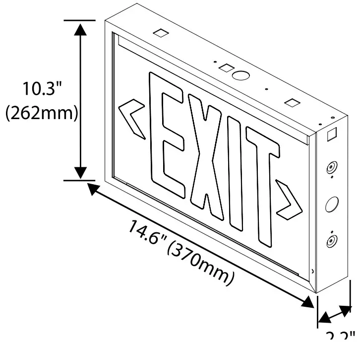 Mircom EL-7007RX-NYC LED Emergency Exit Sign - Drawing