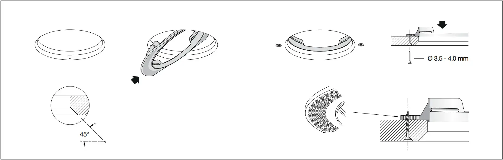 BEGA 50383 1 LED Recessed Ceiling Downlight - ceiling panel