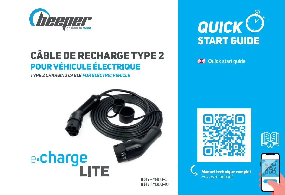 beeper HYB03-5 Type 2 Charging Cable for Electric Vehicles User Guide
