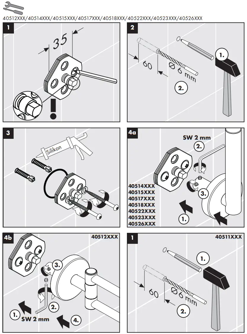 AXOR Logis 40511000 Single Hook Brass - Assembly 2
