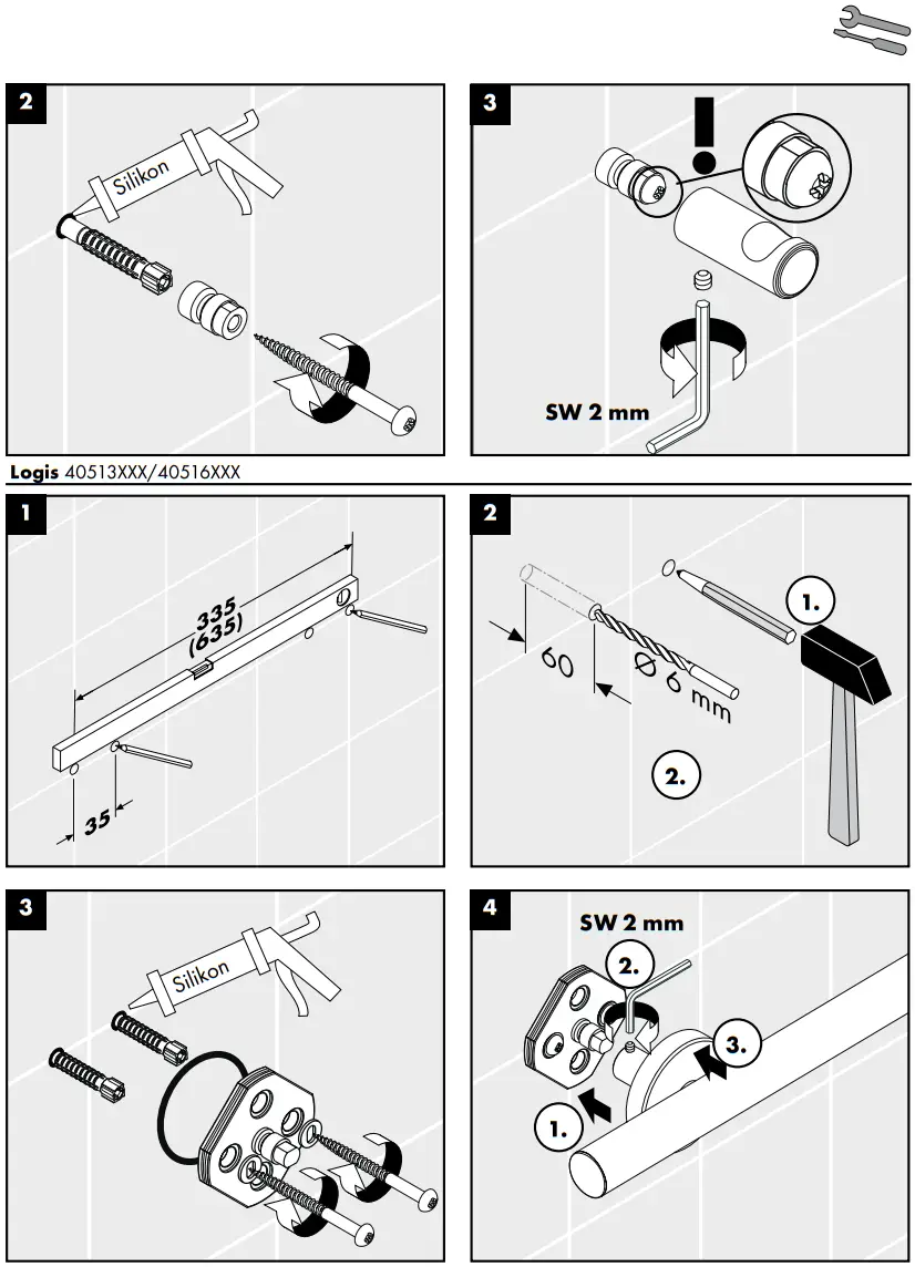 AXOR Logis 40511000 Single Hook Brass - Assembly 3