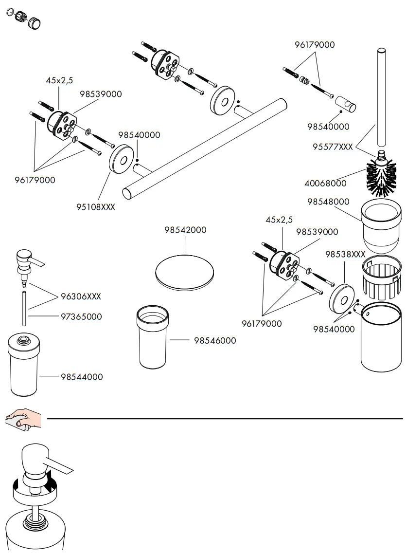 AXOR Logis 40511000 Single Hook Brass - Assembly 4