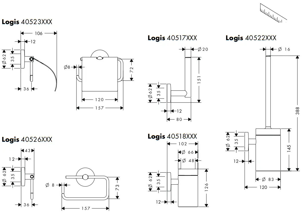 AXOR Logis 40511000 Single Hook Brass - Assembly