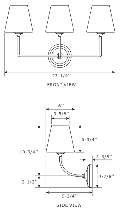 CRYSTORAMA 2443-OP-BF Three Light Bathroom Vanity - Figure1