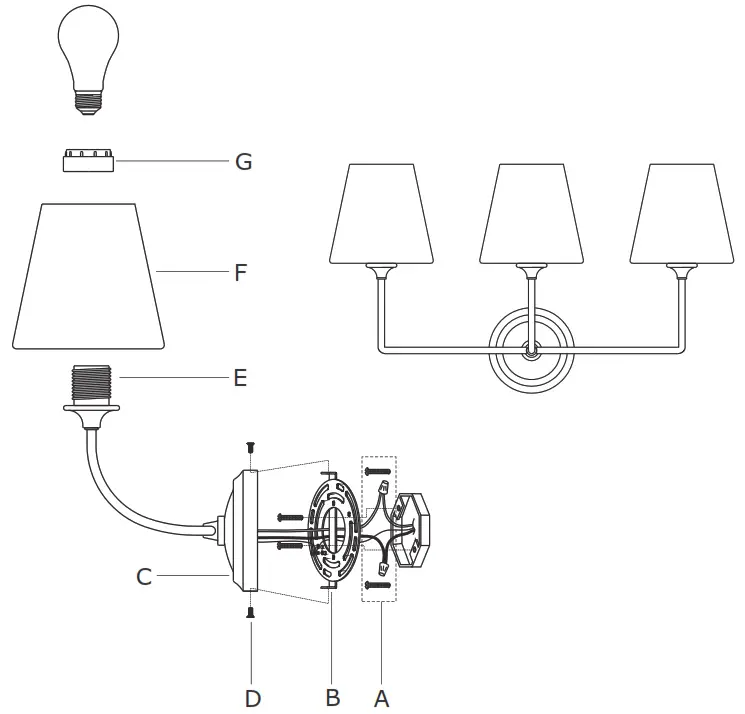 CRYSTORAMA 2443-OP-BF Three Light Bathroom Vanity - Figure2