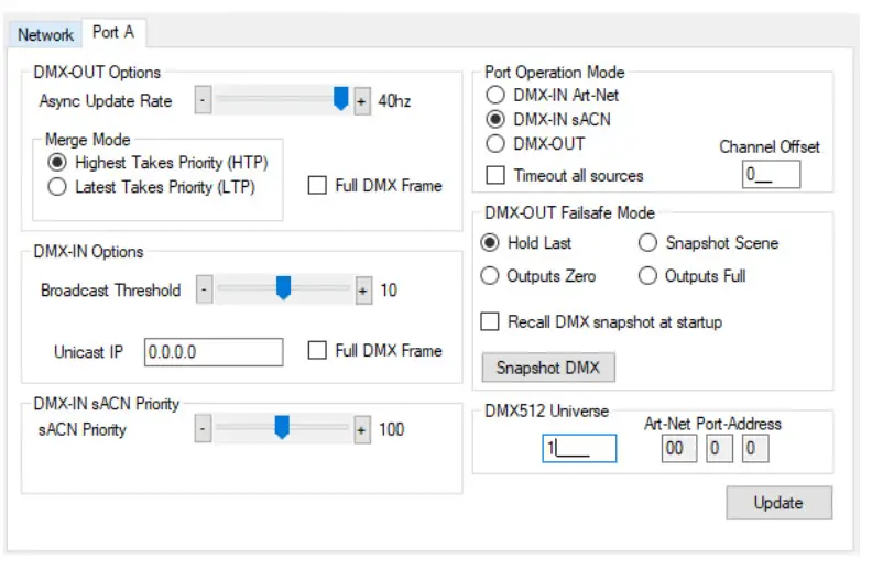 DMXking eDMX1 MAX Ethernet ArtNet sACN DMX Adapter - DMX-OUT