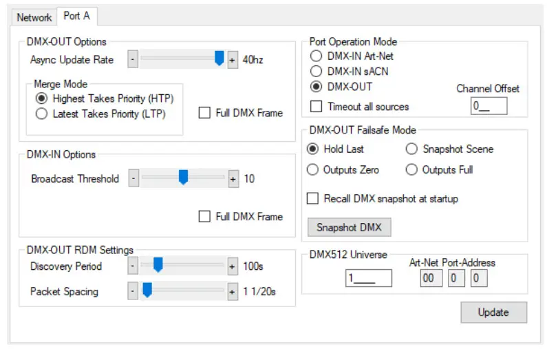 DMXking eDMX1 MAX Ethernet ArtNet sACN DMX Adapter - PORT TAB