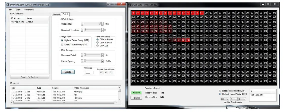 DMXking eDMX1 MAX Ethernet ArtNet sACN DMX Adapter - displayed