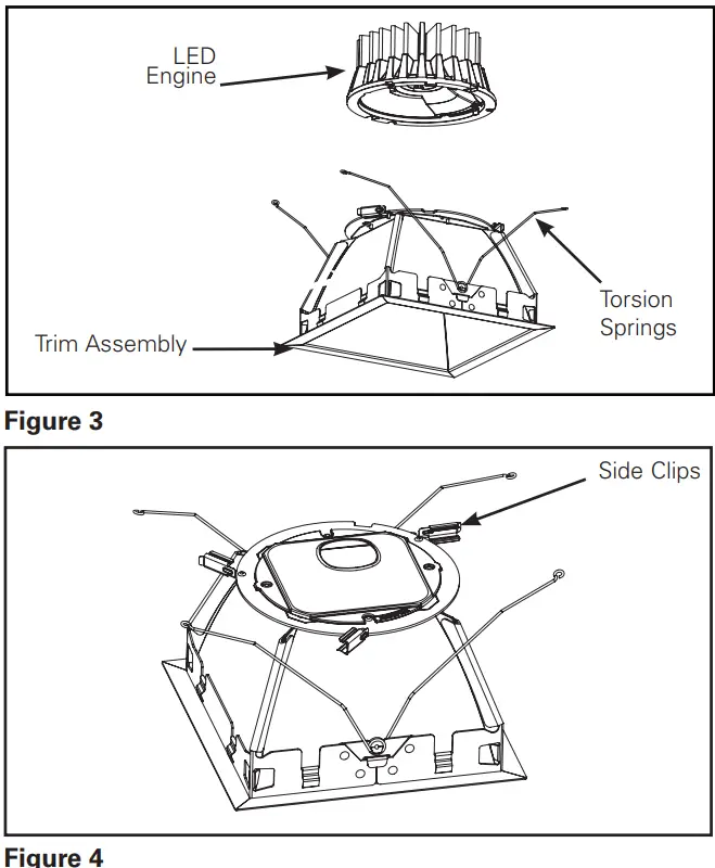 COOPER Lighting LDSQ4B LED Housing LED Reflector Downlight Reflector - Figure 2