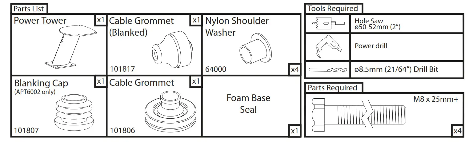 Scanstrut SPT 1001 Aluminium Stainless Steel Power Tower - fig